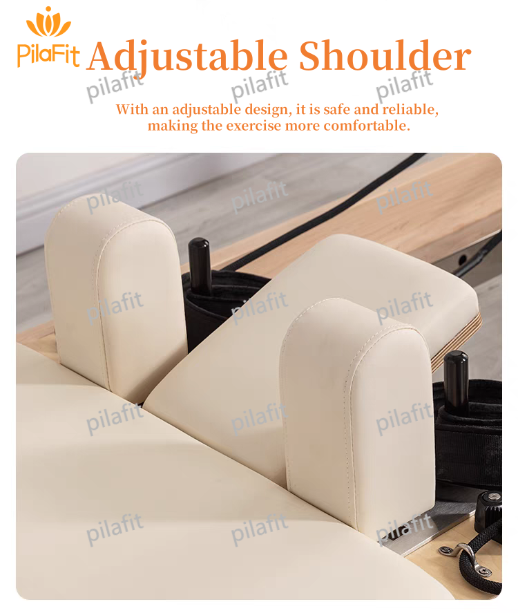 maple rubber wood pilates reformer with tower (2)