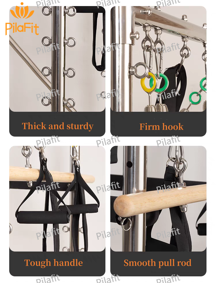 Maple rubber wood pilates reformer with tower