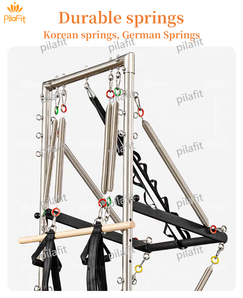 maple rubber wood pilates reformer with tower (3)