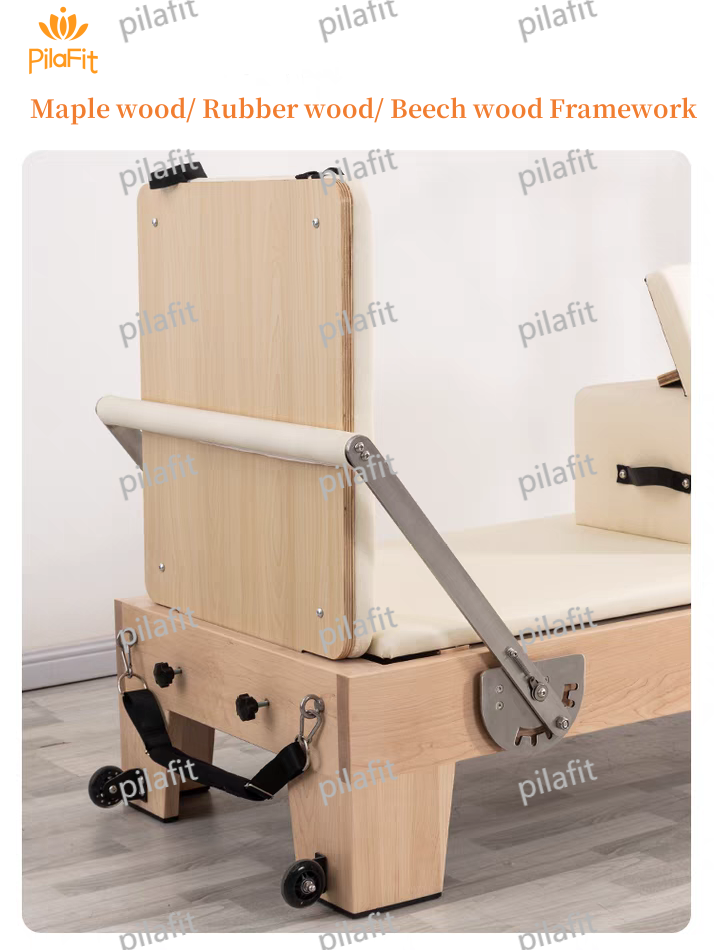 maple rubber wood pilates reformer with tower (1)